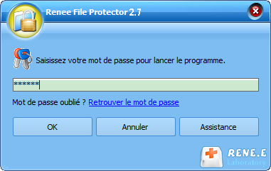 saisir un mot de passe pour lancer Renee File Protector