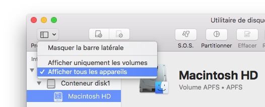 afficher tous les appareils sur MacOS