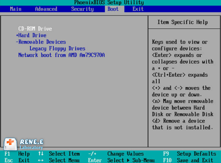 définissez la séquence de démarrage sur CD-ROM