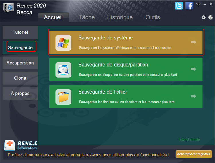 sauvegarder le système avec Becca
