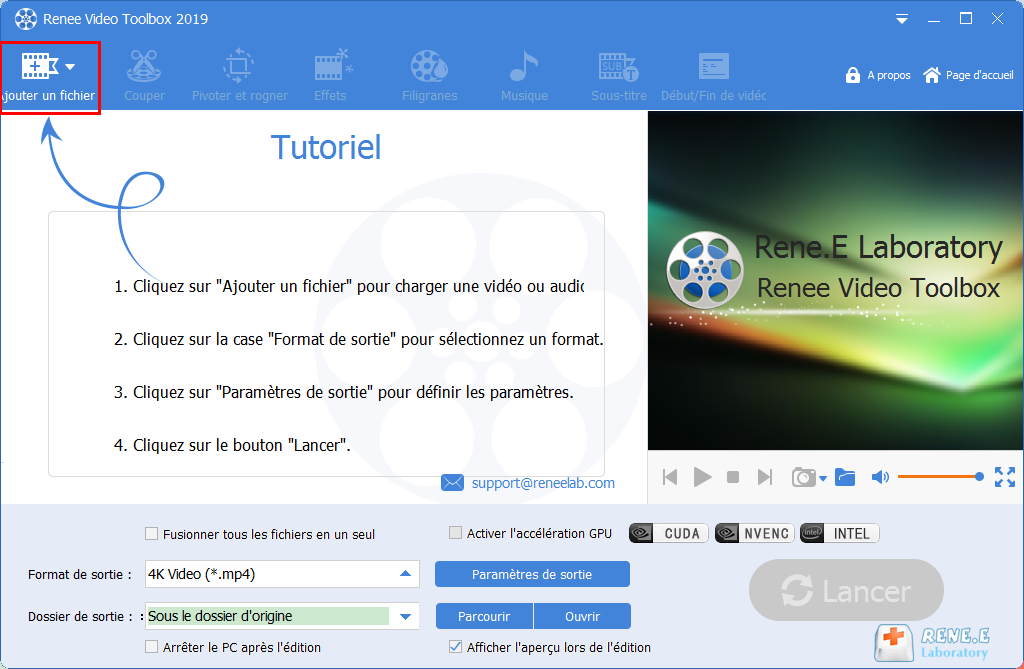 ajouter le fichier MP3 dans Renee Video Editor Pro