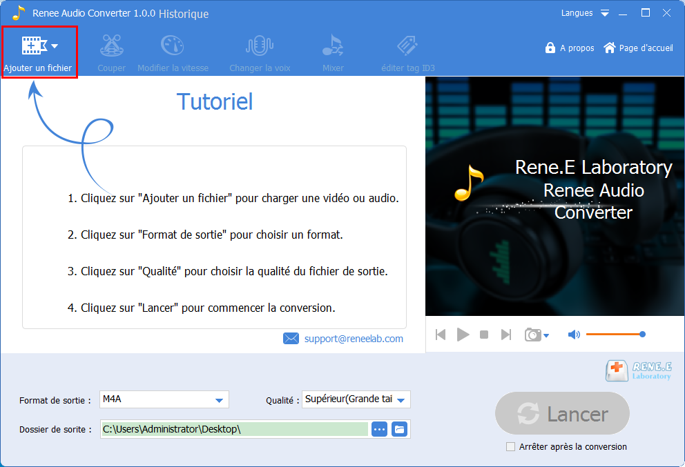 ajouter un fichier audio à convertir