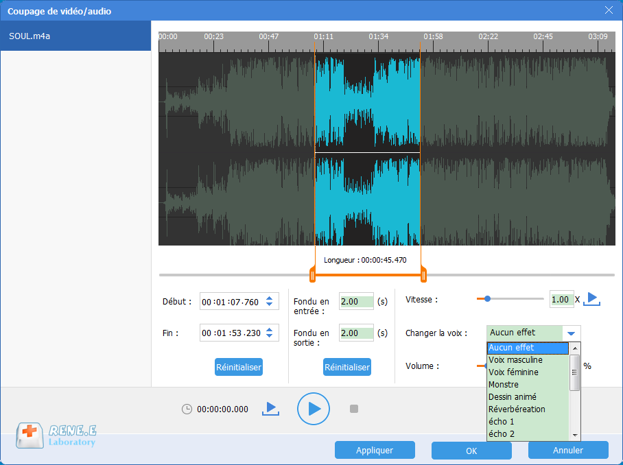 changer la voix du fichier audio