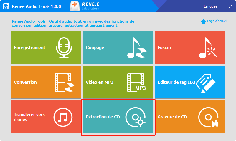 extraction de CD de Renee Audio Tools