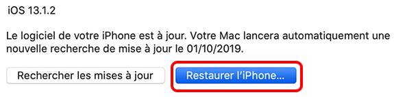 restaurer l'iPhone en mode DFU