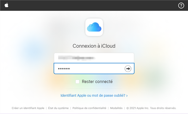 se connecter sur iCloud