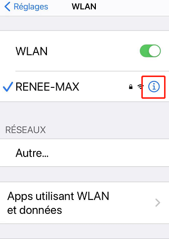 Ouvrir les paramètres Wi-Fi