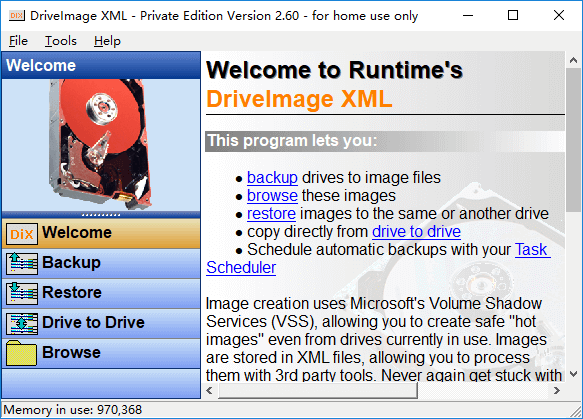 Drive Image XML pour sauvegarder les données
