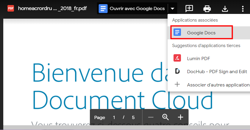 connecter à Google Doc