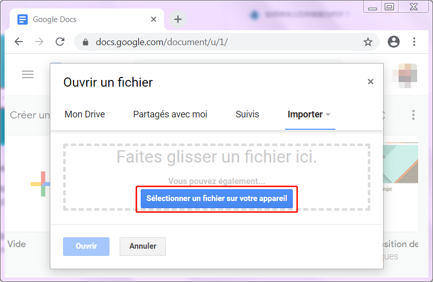 importer un fichier