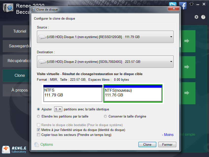 cloner le disque dur avec Renee Becca