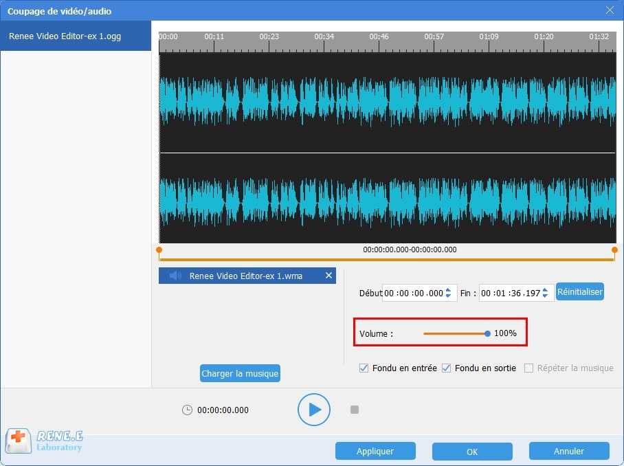 modifier le volume du fichier ogg