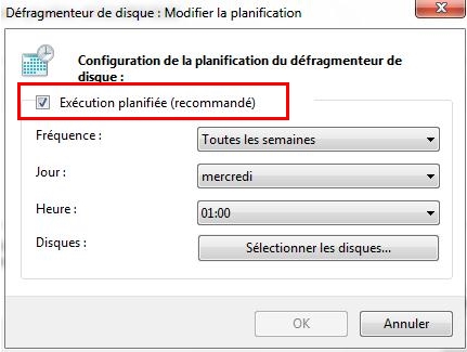 désactiver la défragmentation