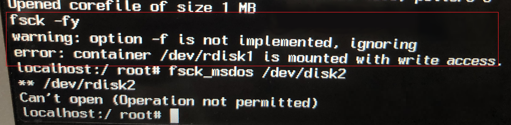 commande fsck pour réparer le disque dur