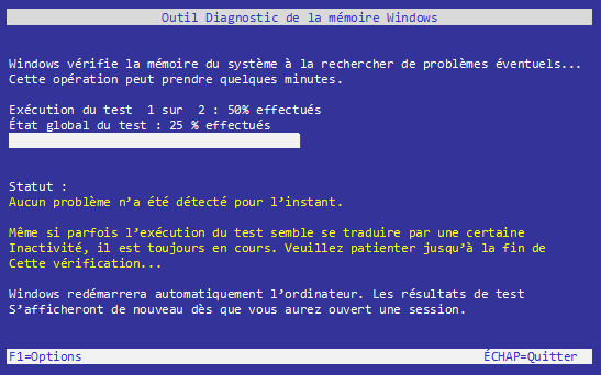 diagnostic de la mémoire Windows