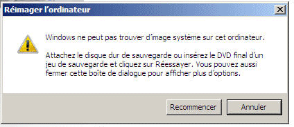 Windows ne peut pas trouver d'image système sur cet ordinateur