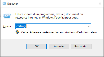 taper la commande certmgr.msc