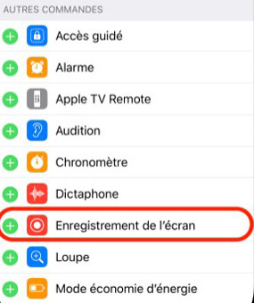 enregistrer l'écran sur iPhone