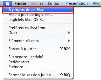 cliquer sur A propos de Mac