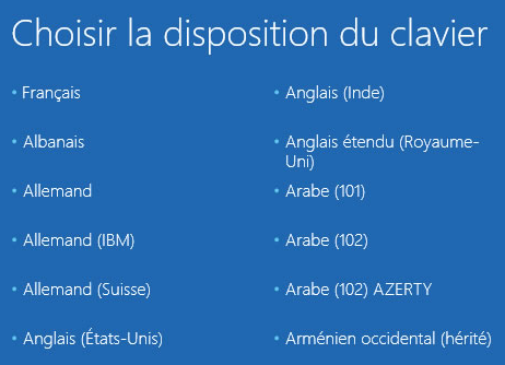 choisir la disposition du clavier