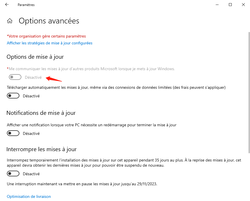 me communiquer les mises à jour d'autres produits Microsoft