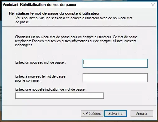 disque de réinitialisation du mot de passe