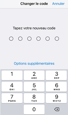 définir le code pour iPhone