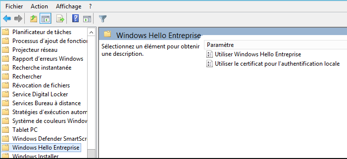 Windows Hello Entreprise