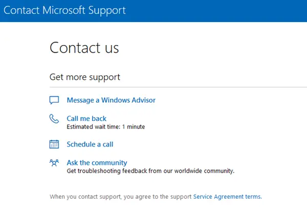 contact Microsoft