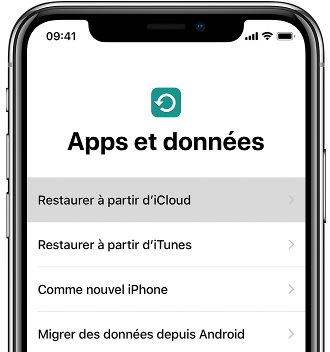 restaurer les données à partir d'iTunes sur iPhone