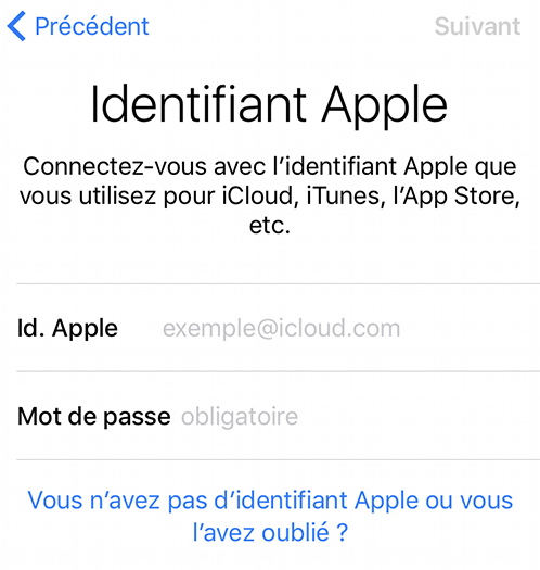 identifiant Apple sur iPhone