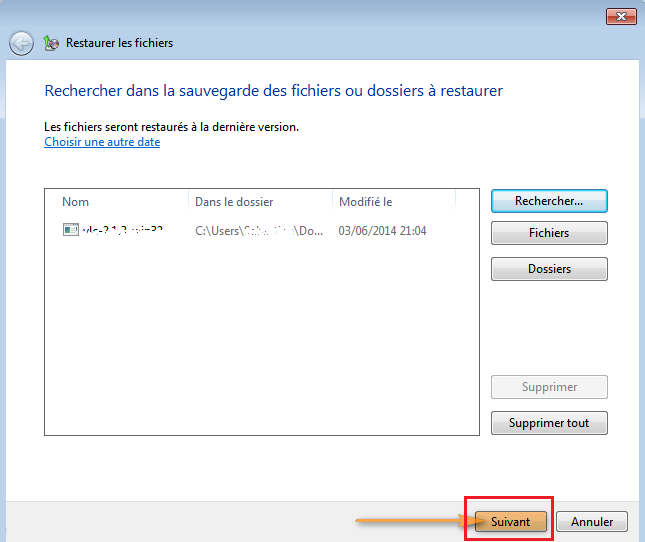 sauvegarder et restaurer sélectionner des fichiers
