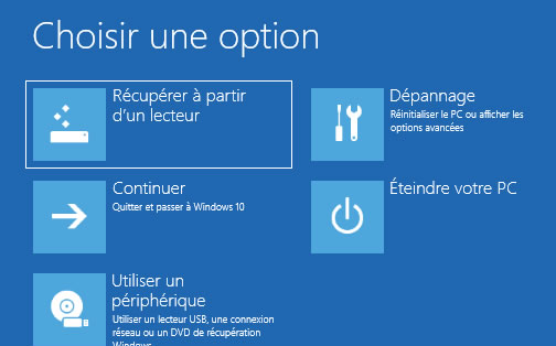 Récupérer à partir d’un disque