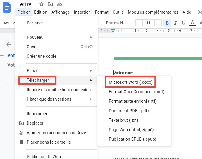 comment copier un PDF en Word avec Google Docs
