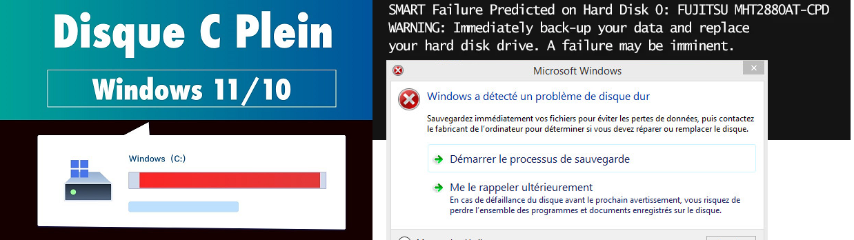 L’ancien disque a des problèmes (presque plein ou problème SMART)