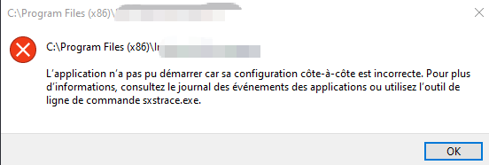 Corriger l'erreur de configuration côte à côte incorrecte
